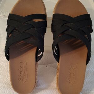 New Skechers Black Crisscross Women's Sandals